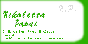 nikoletta papai business card