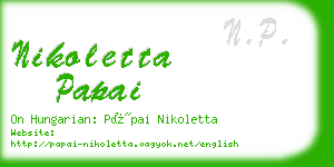 nikoletta papai business card